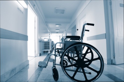 wheelchair in a hospital